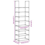 Skostativ 8-Lags Svart 44X28X145 Cm Ikke-Vevd Stoff
