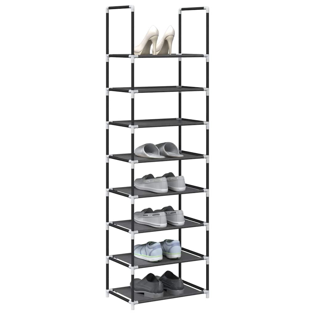 Skostativ 8-Lags Svart 44X28X145 Cm Ikke-Vevd Stoff