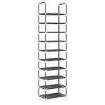 Skostativ 10-Lags Svart 44X28X180 Cm Ikke-Vevd Stoff