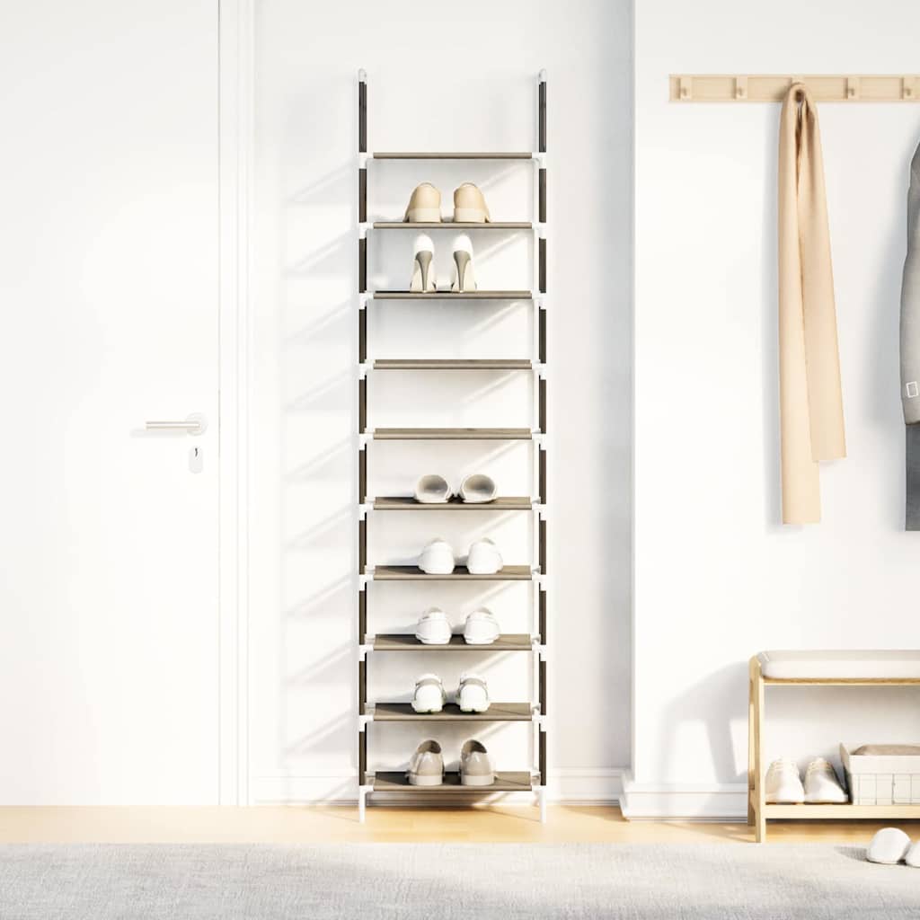 Skostativ 10-Lags Svart 44X28X180 Cm Ikke-Vevd Stoff