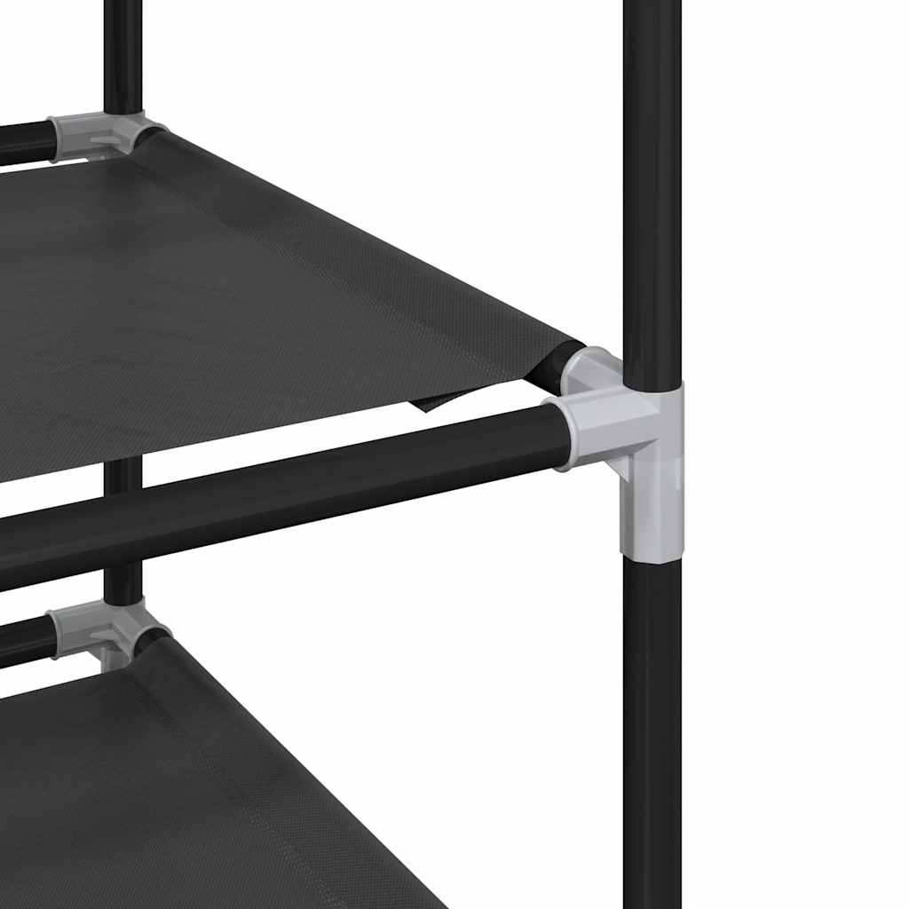 Skostativ 10-Lags Svart 44X28X180 Cm Ikke-Vevd Stoff