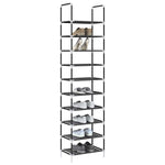 Skostativ 10-Lags Svart 44X28X180 Cm Ikke-Vevd Stoff