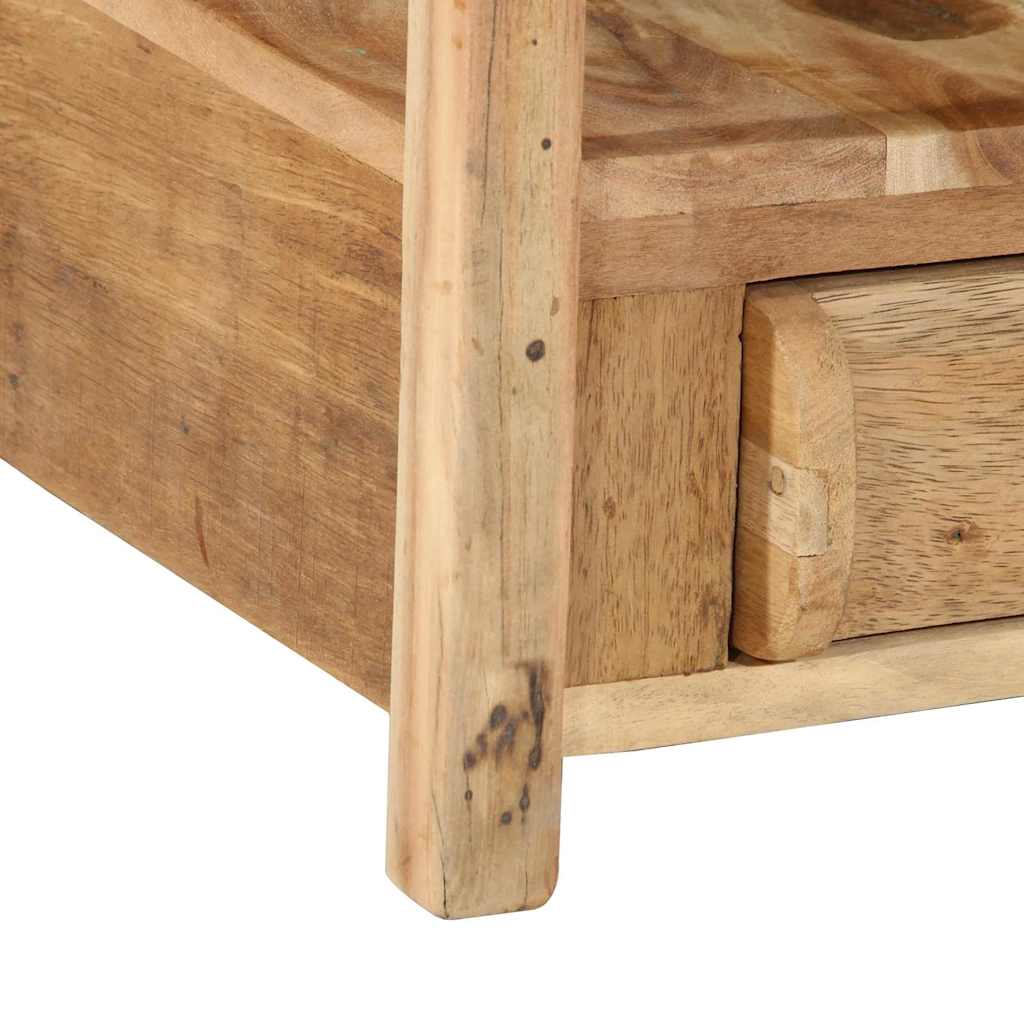 Sidetabell Brun 43 X 32 X 46 Cm Massivt Gjenvunnet Tre