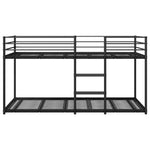 Køyeseng Uten Madrass Svart 80X200 Cm Stål