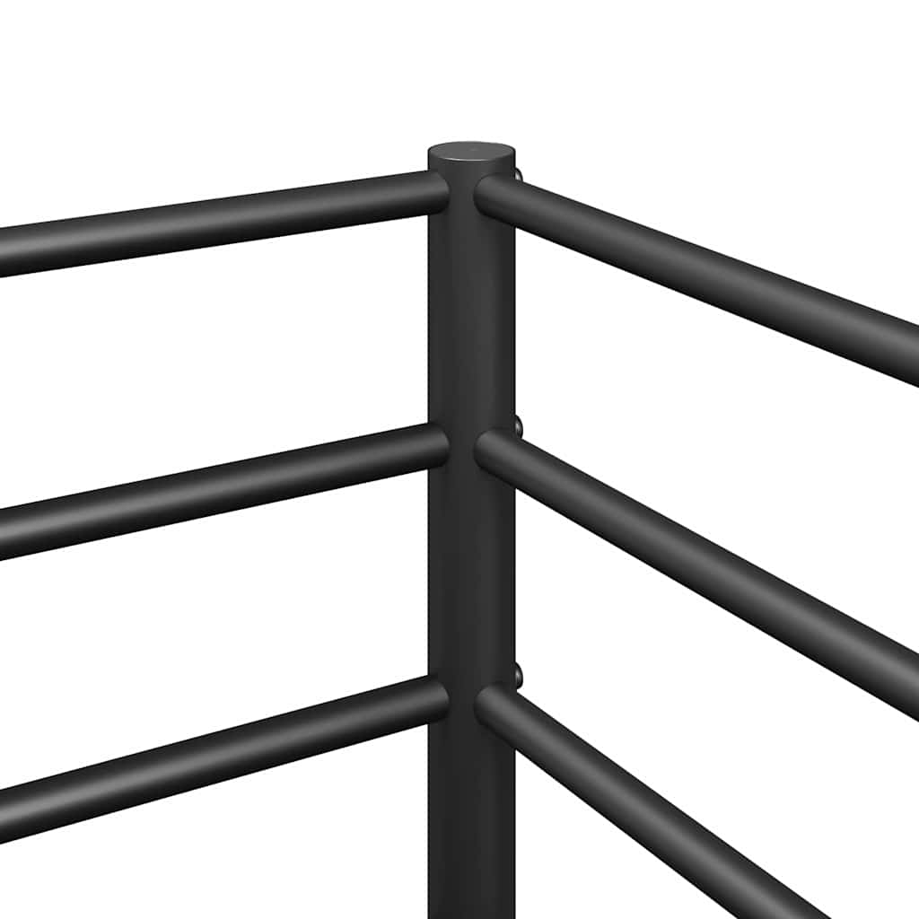 Køyeseng Uten Madrass Svart 80X200 Cm Stål