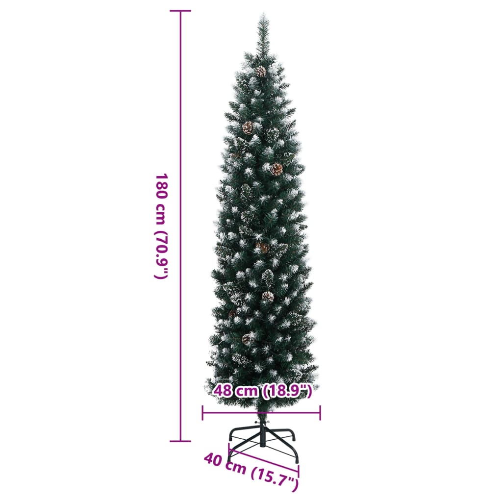 Kunstig Slankt Juletre 300 Led 180 Cm