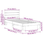 Sengeramme Med Sengegavl Uten Madrass 75X190 Cm Heltre Eik