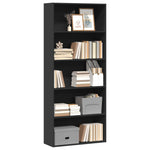 Bokhylle Svart 80X30X189 Cm Konstruert Tre