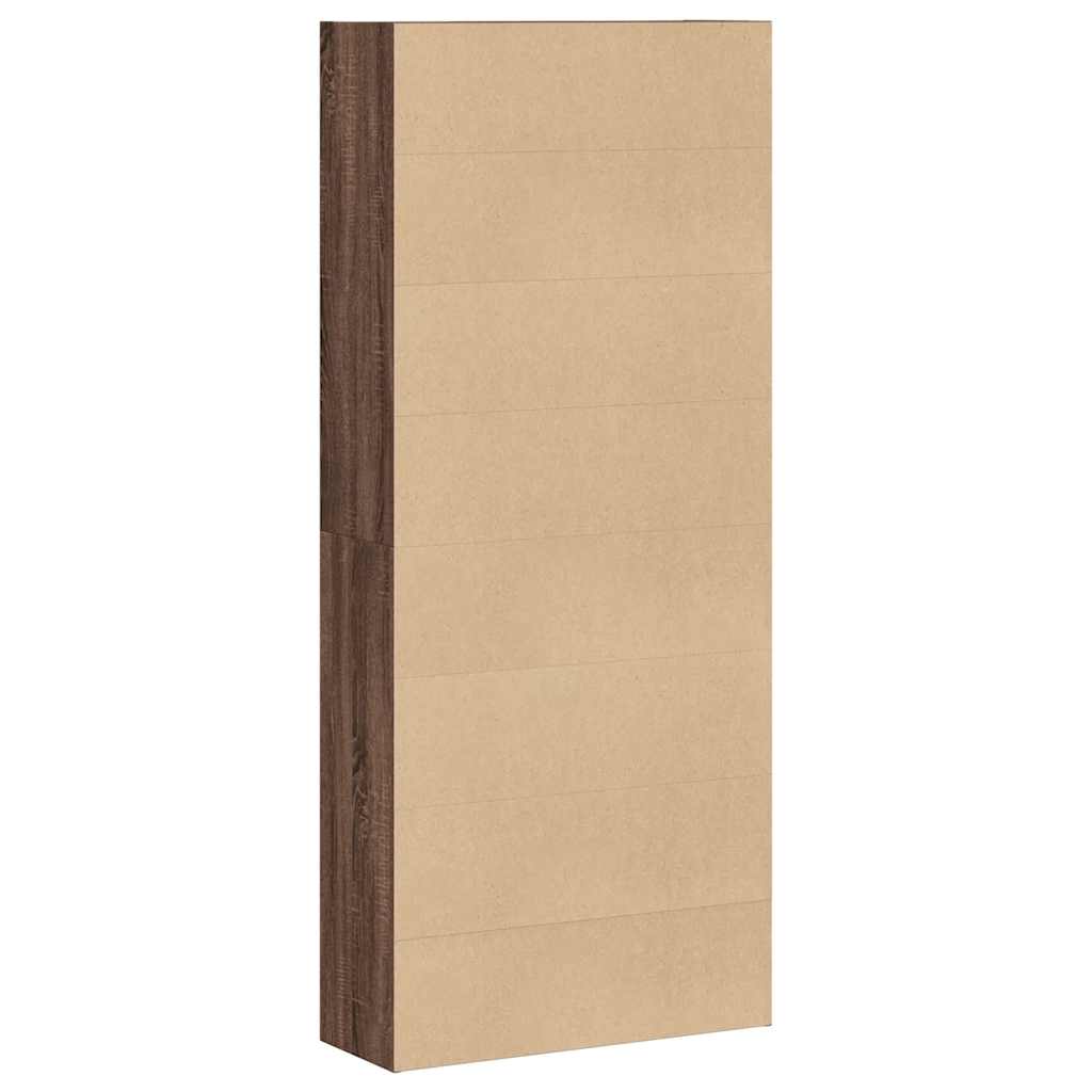 Bokhylle Brun Eik 80X30X189 Cm Konstruert Tre