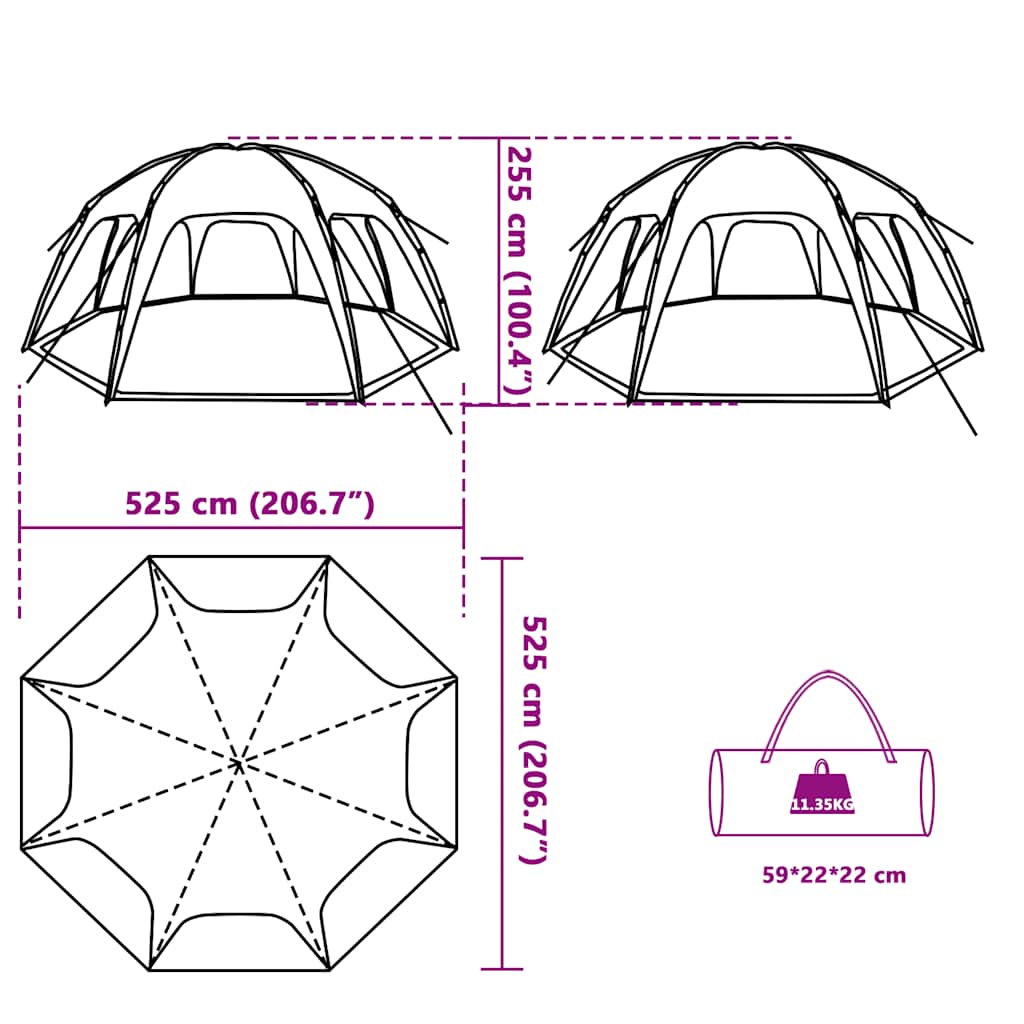 Partytelt Grå Vanntett