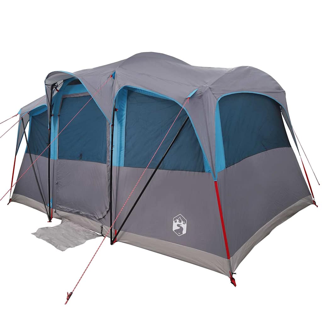 Familietelt Blå Og Grå 435 X 255 X 216 Cm Polyester Og Stål