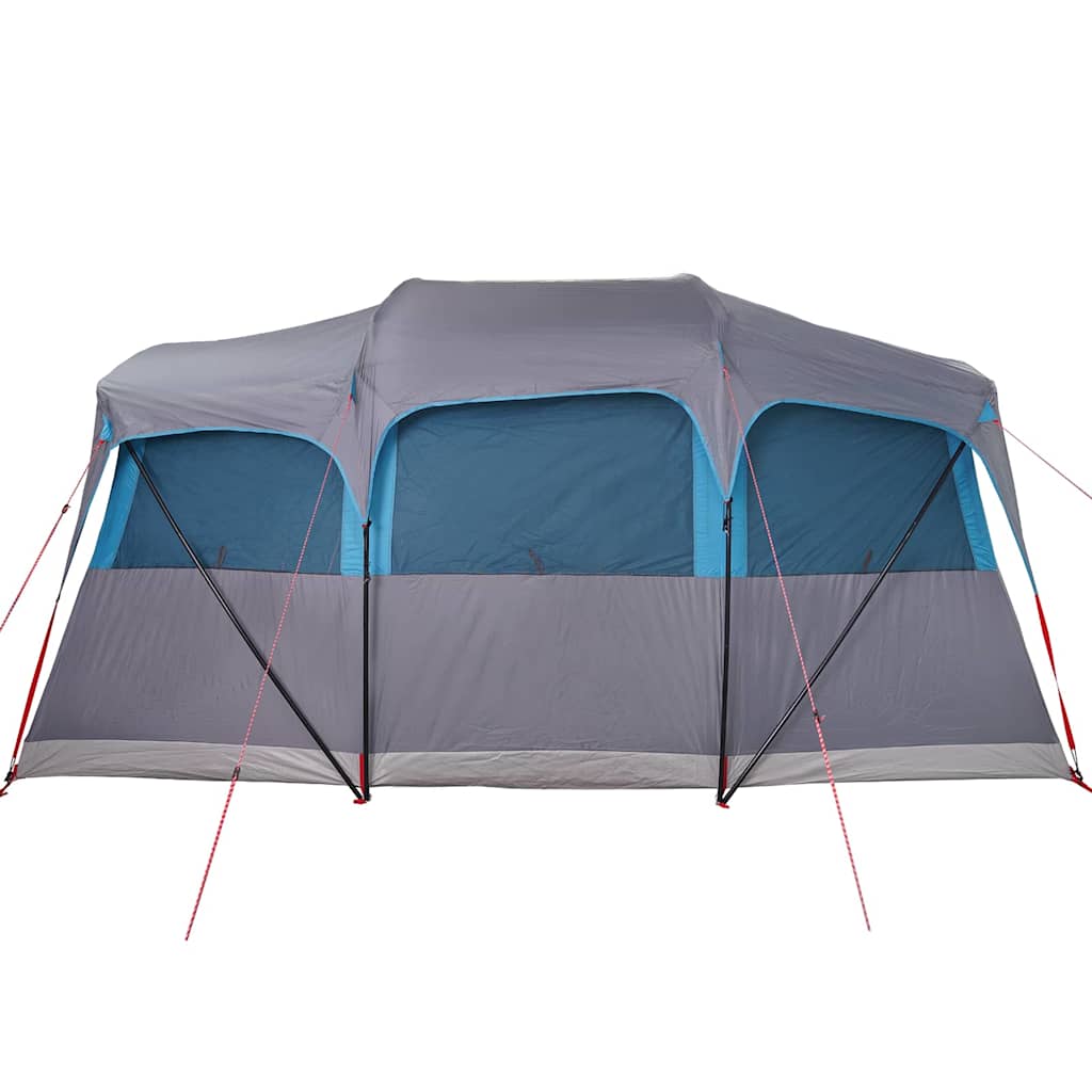 Familietelt Blå Og Grå 435 X 255 X 216 Cm Polyester Og Stål