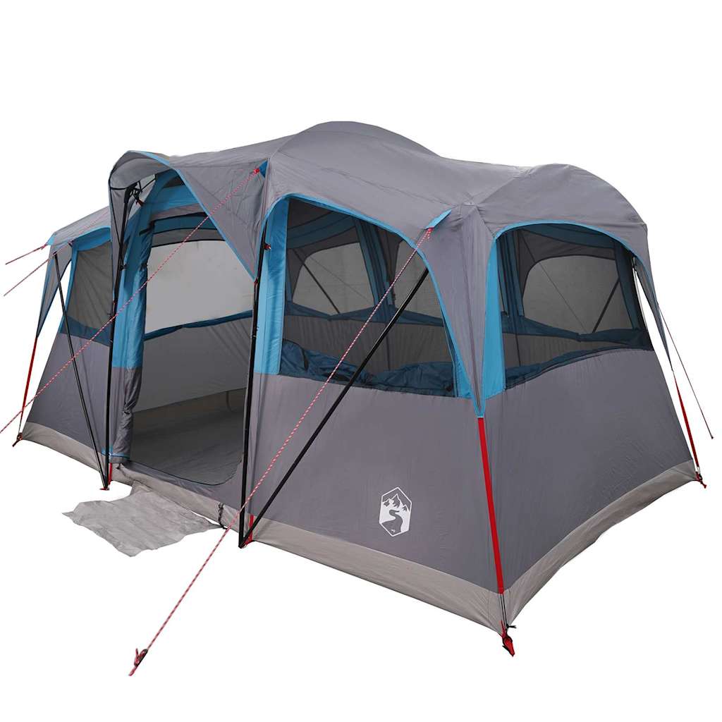 Familietelt Blå Og Grå 435 X 255 X 216 Cm Polyester Og Stål