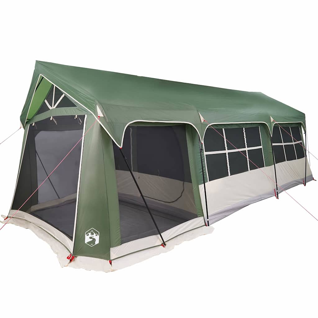 Familietelt Med Tak Grønn Og Hvit 620 X 322 X 240 Cm Polyester
