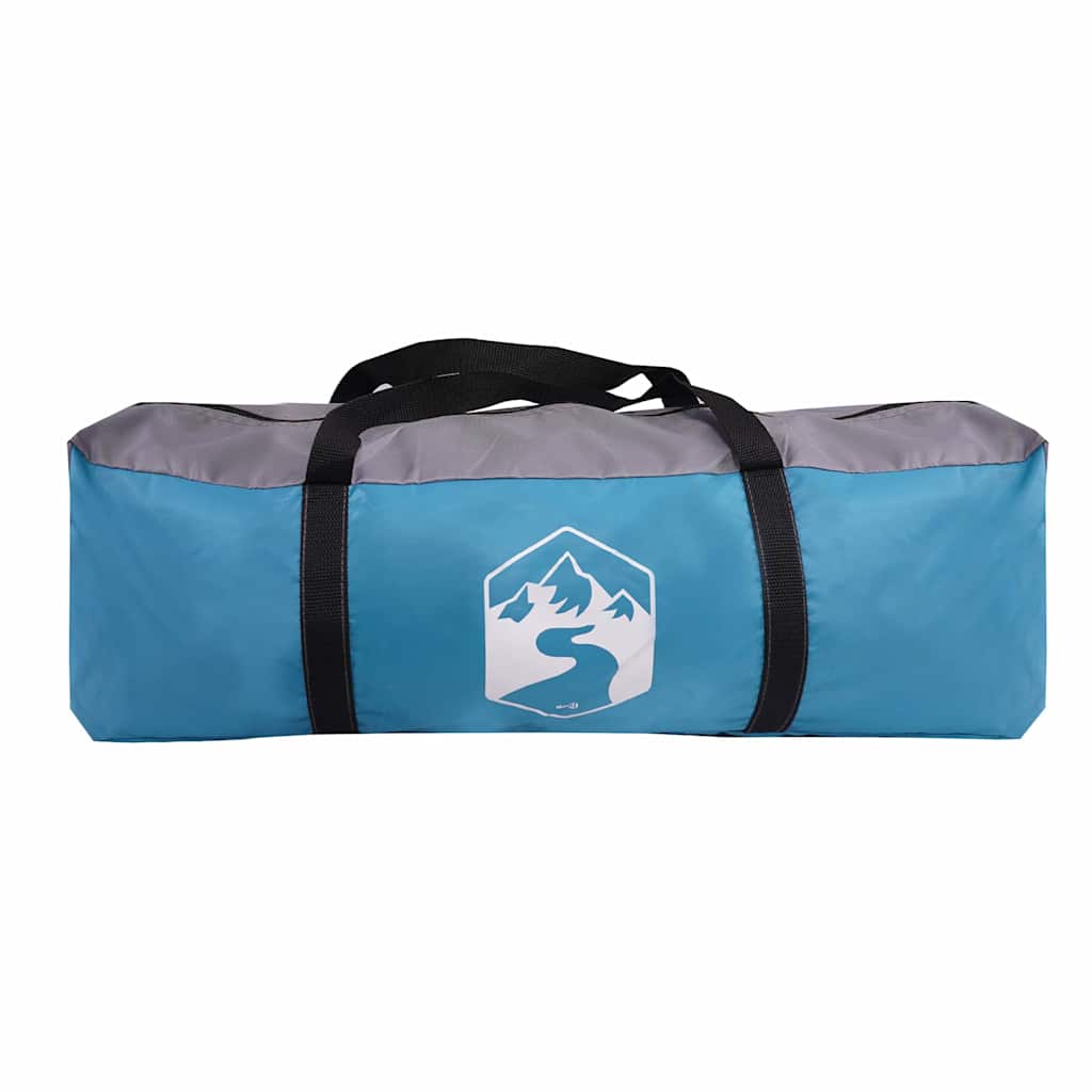 Familietelt Blå Og Grå 622 X 295 X 238 Cm Polyester Og Stål