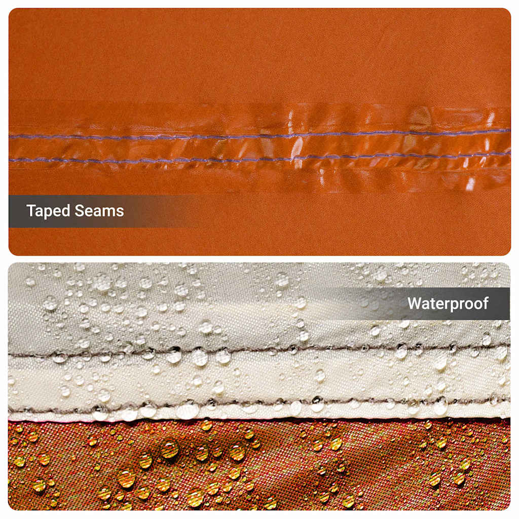 Familietelt Grå Og Oransje 622 X 295 X 238 Cm Polyester Og Stål