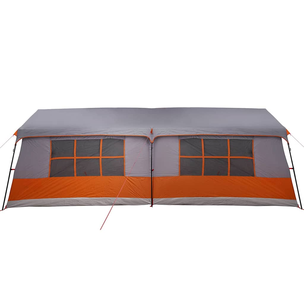 Familietelt Grå Og Oransje 622 X 295 X 238 Cm Polyester Og Stål