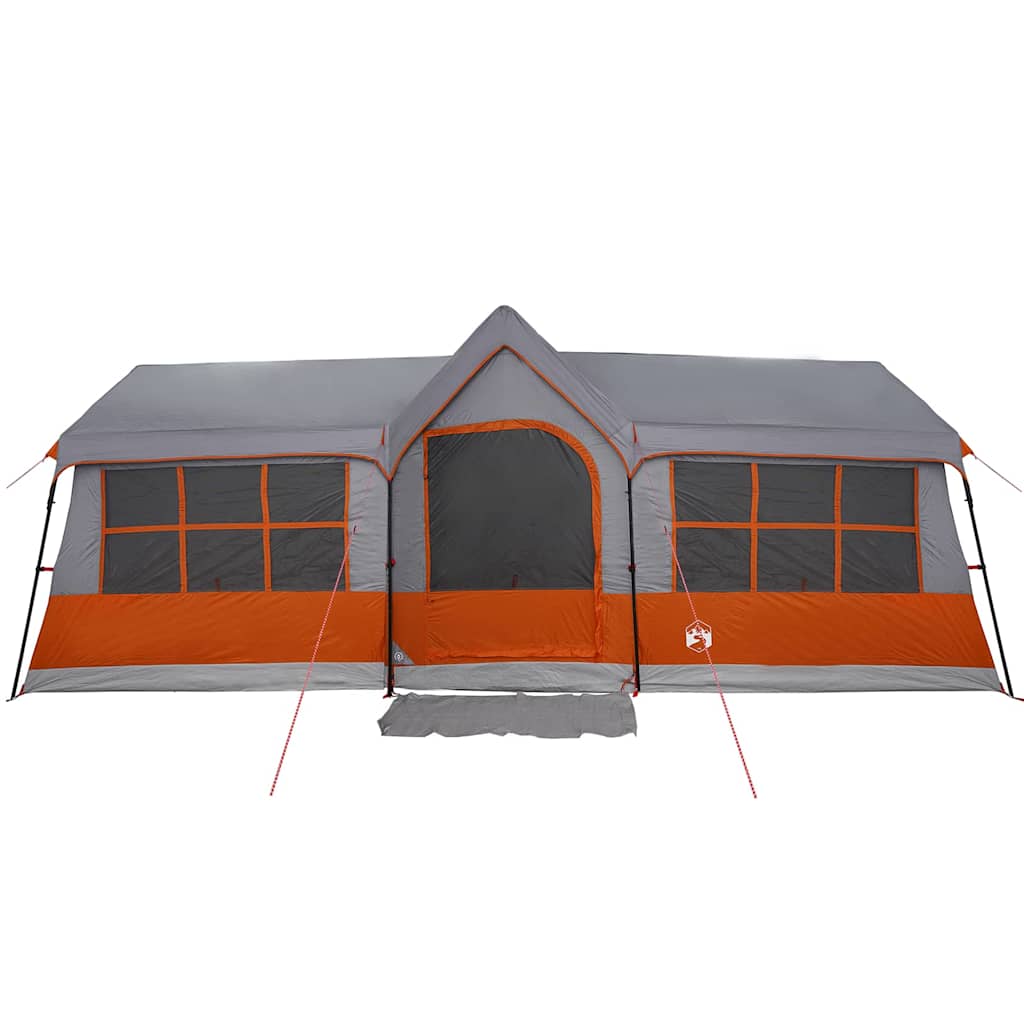 Familietelt Grå Og Oransje 622 X 295 X 238 Cm Polyester Og Stål