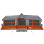 Familietelt Grå Og Oransje 622 X 295 X 238 Cm Polyester Og Stål