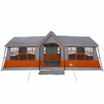 Familietelt Grå Og Oransje 622 X 295 X 238 Cm Polyester Og Stål
