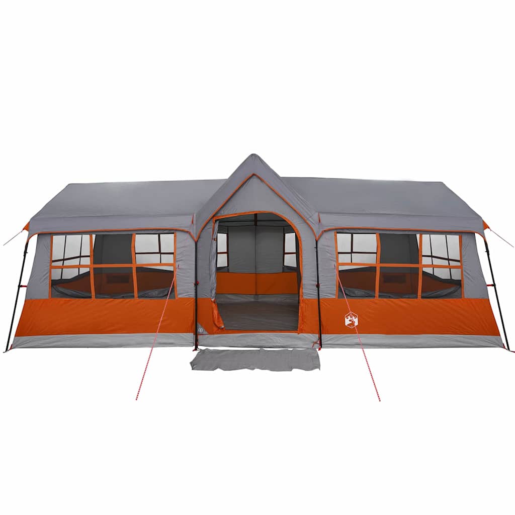 Familietelt Grå Og Oransje 622 X 295 X 238 Cm Polyester Og Stål
