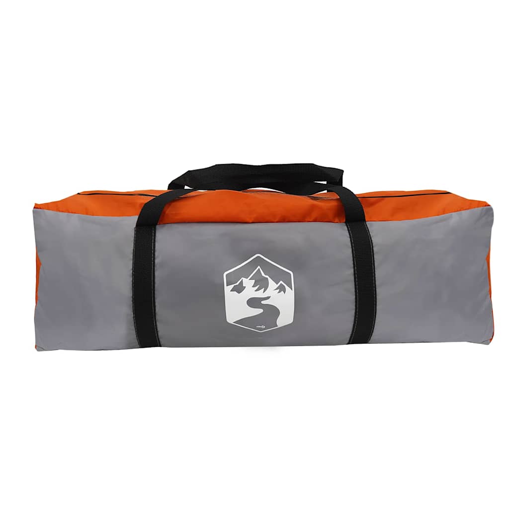 Familietelt Grå Og Oransje 622 X 295 X 238 Cm Polyester Og Stål