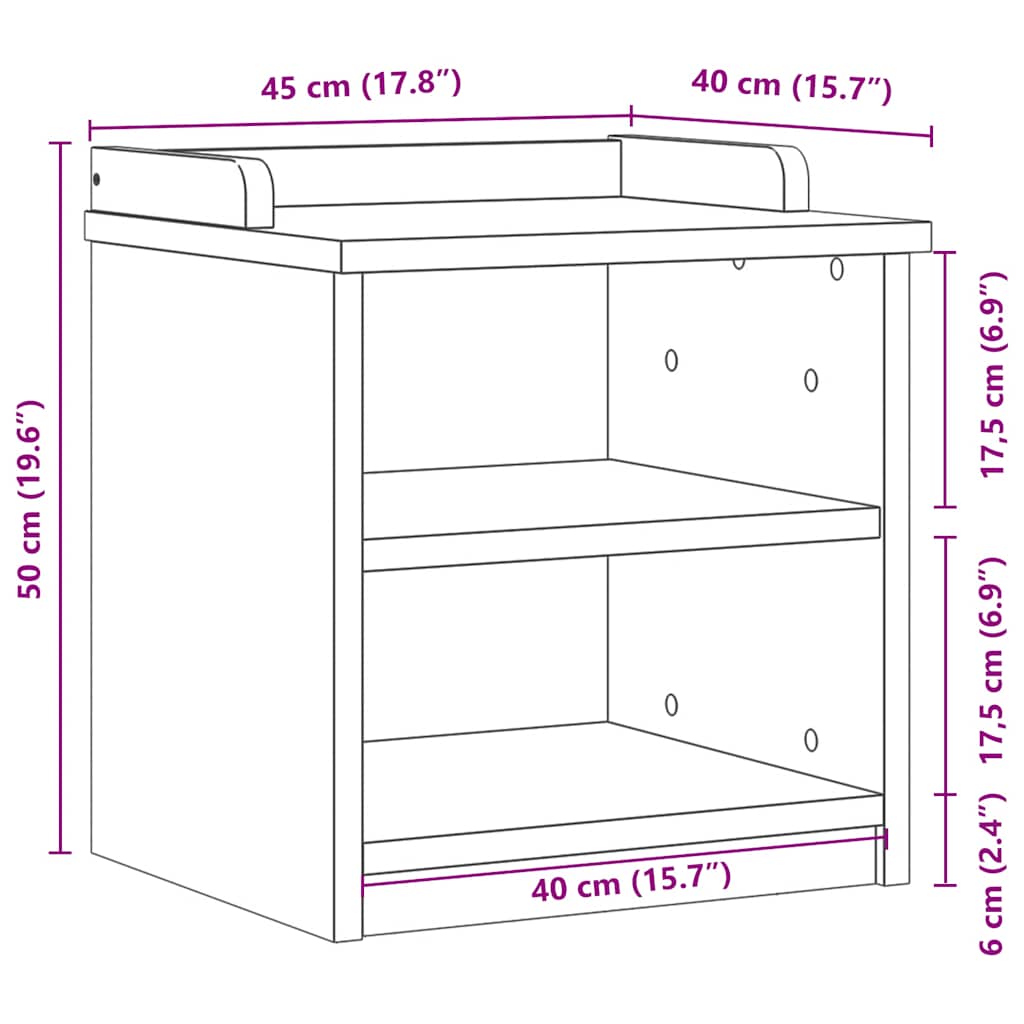 Gangbenk Sandnes Hvit 45X40X50 Cm Heltre Furu