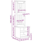 Halltre Sandens Hvit 45X40X159,5 Cm Heltre Furu