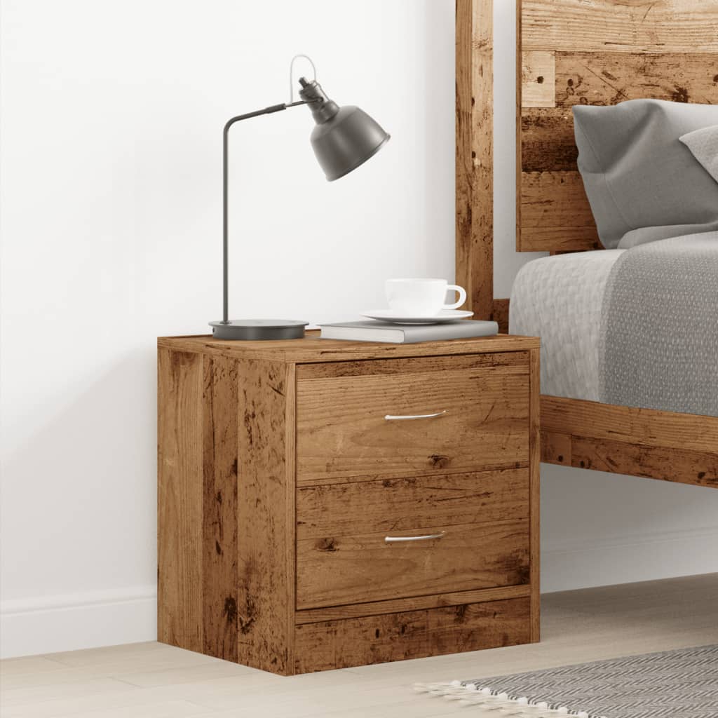 Nattbord Gammelt Tre 40X30X40 Cm Konstruert Tre