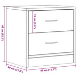 Nattbord Gammelt Tre 40X30X40 Cm Konstruert Tre