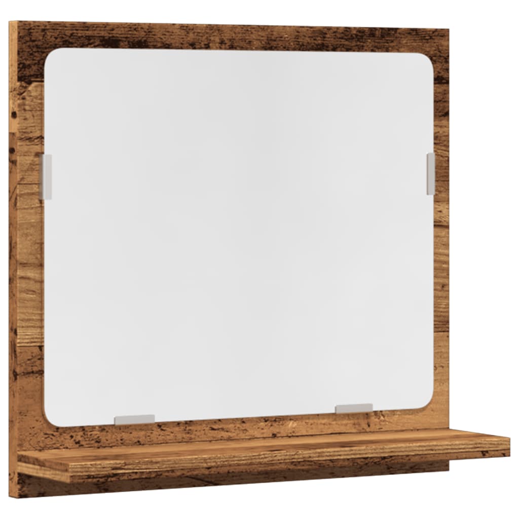 Baderomshylle Med Speil Gammelt Tre 40X11X37 Cm Konstruert Tre