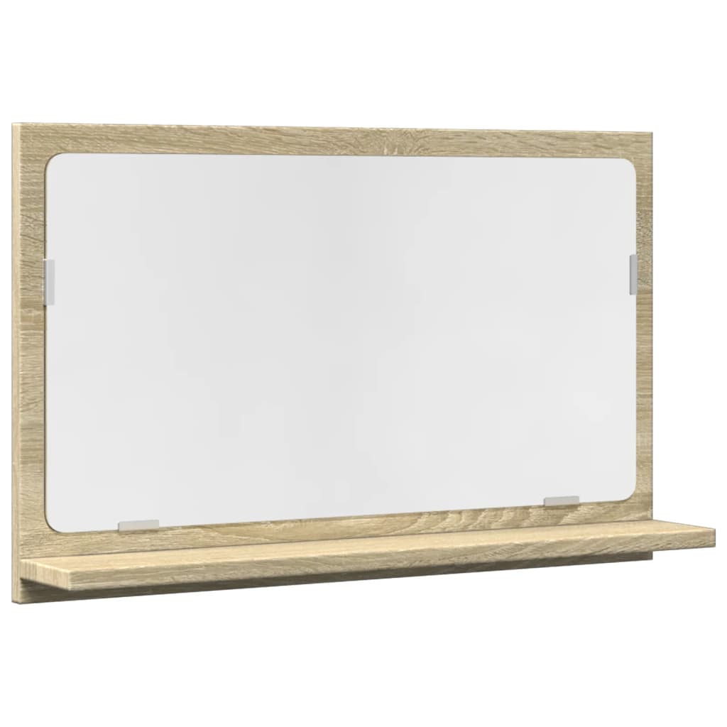 Baderomshylle Med Speil Sonoma Eik 60X11X37 Cm Konstruert Tre