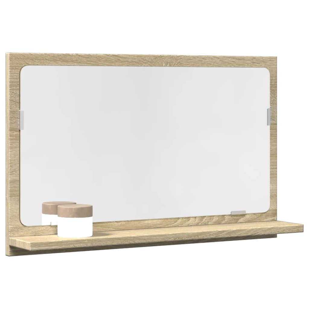 Baderomshylle Med Speil Sonoma Eik 60X11X37 Cm Konstruert Tre