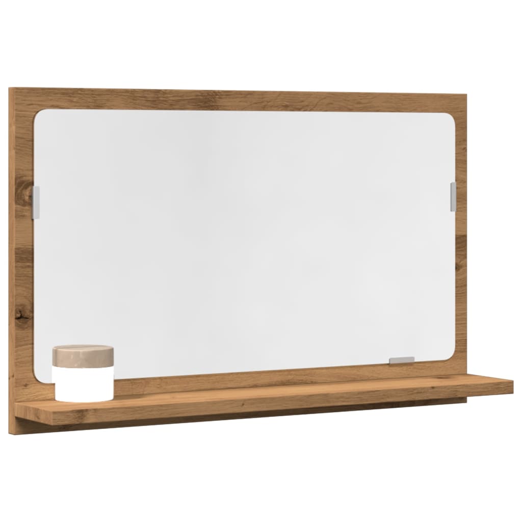 Baderomshylle Med Speil Artisan Eik 60X11X37 Cm Konstruert Tre