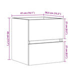 Servantskap Sonoma Eik 41X38,5X45 Cm Konstruert Tre