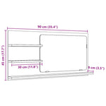 Baderomshylle Med Speil Artisan Eik 90X11X45 Cm Konstruert Tre
