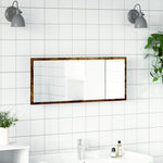Baderomsspeil Med Led Røkt Eik 100X8,5X37 Cm Konstruert Tre