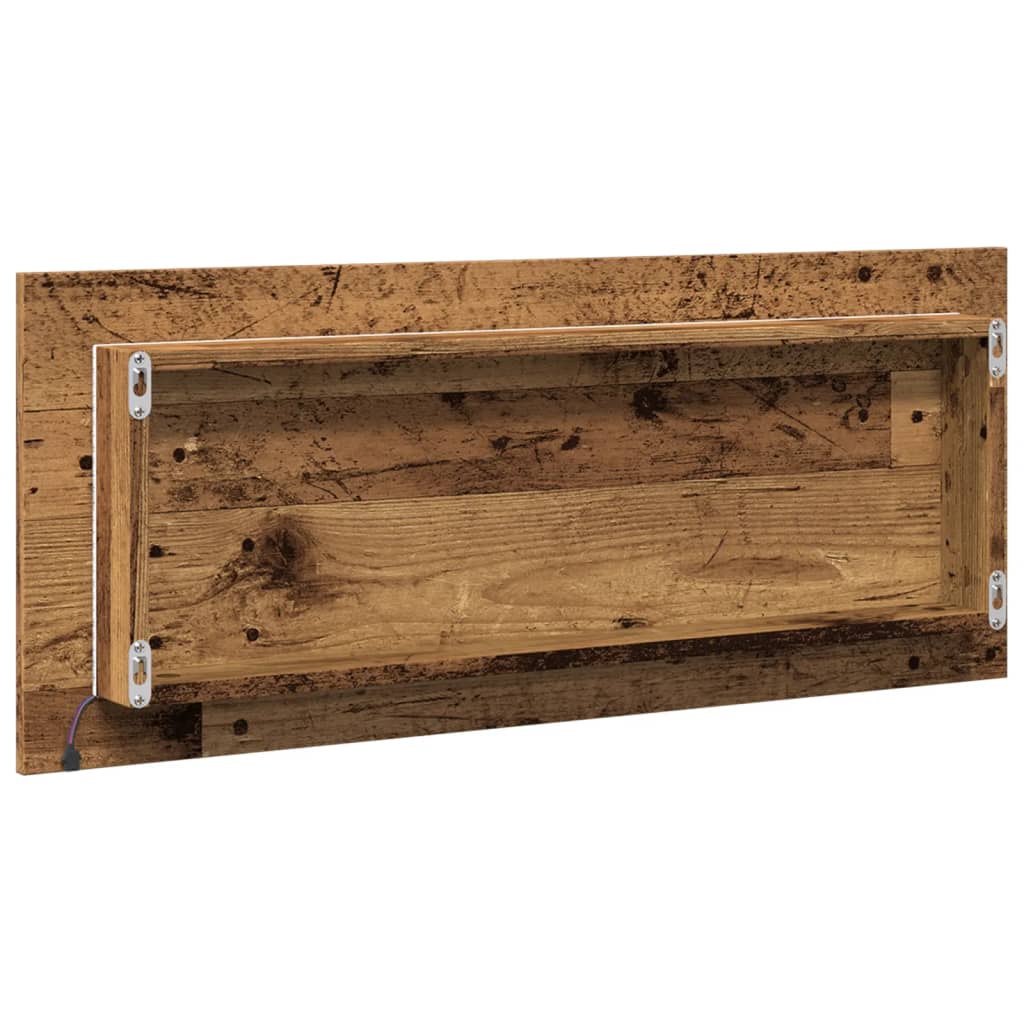 Baderomsspeil Med Led Gammelt Tre 100X8,5X37 Cm Konstruert Tre