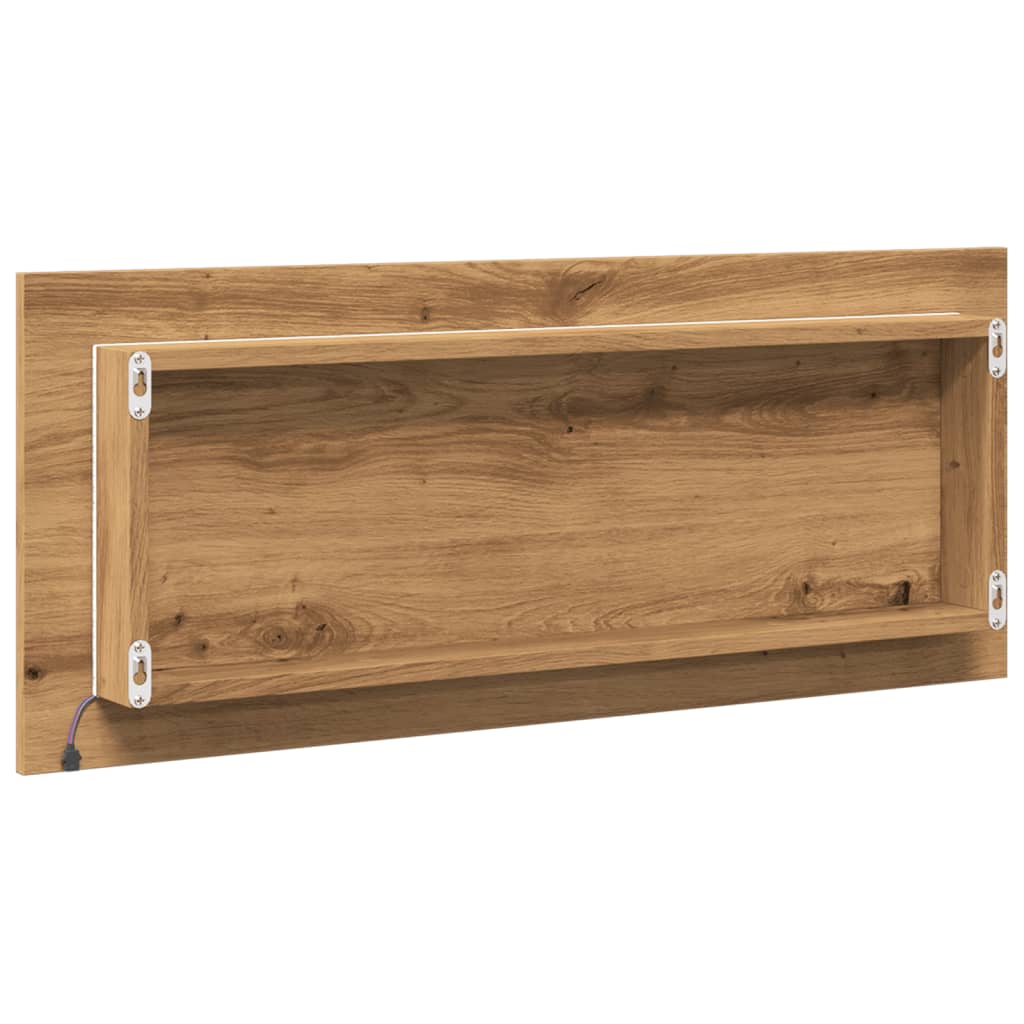 Baderomsspeil Med Led Artisan Eik 100X8,5X37 Cm Konstruert Tre