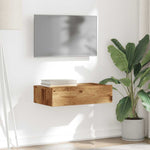 Tv-Benk Med Led-Lys Gammelt Tre 60X35X15,5 Cm