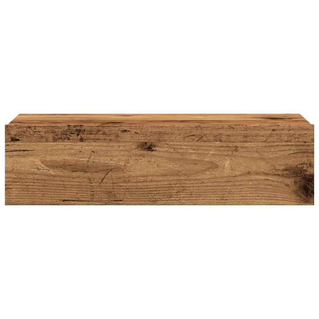 Tv-Benk Med Led-Lys Gammelt Tre 60X35X15,5 Cm