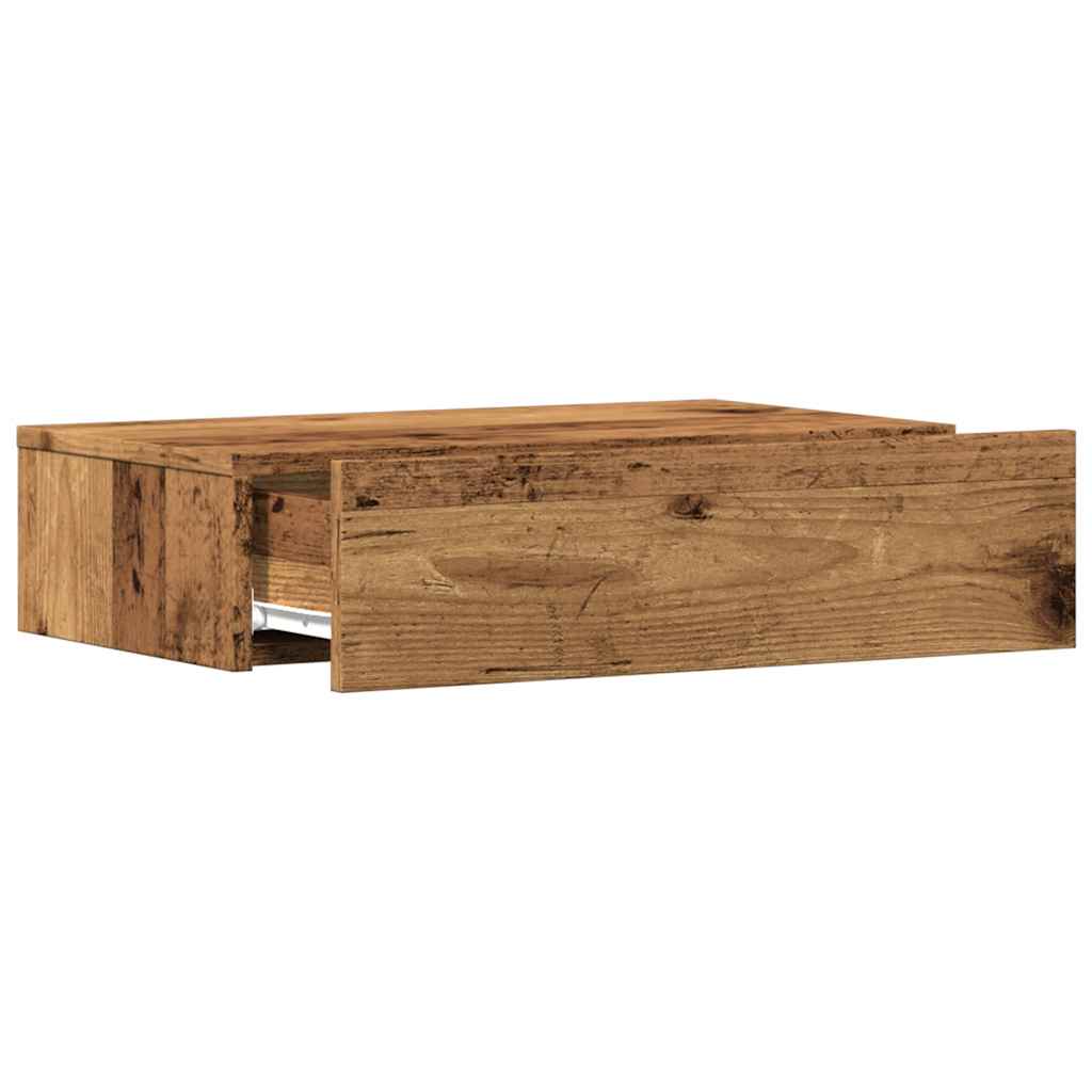 Tv-Benk Med Led-Lys Gammelt Tre 60X35X15,5 Cm
