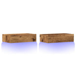 Tv-Benker Med Led-Lys 2 Stk Gammelt Tre 60X35X15,5 Cm