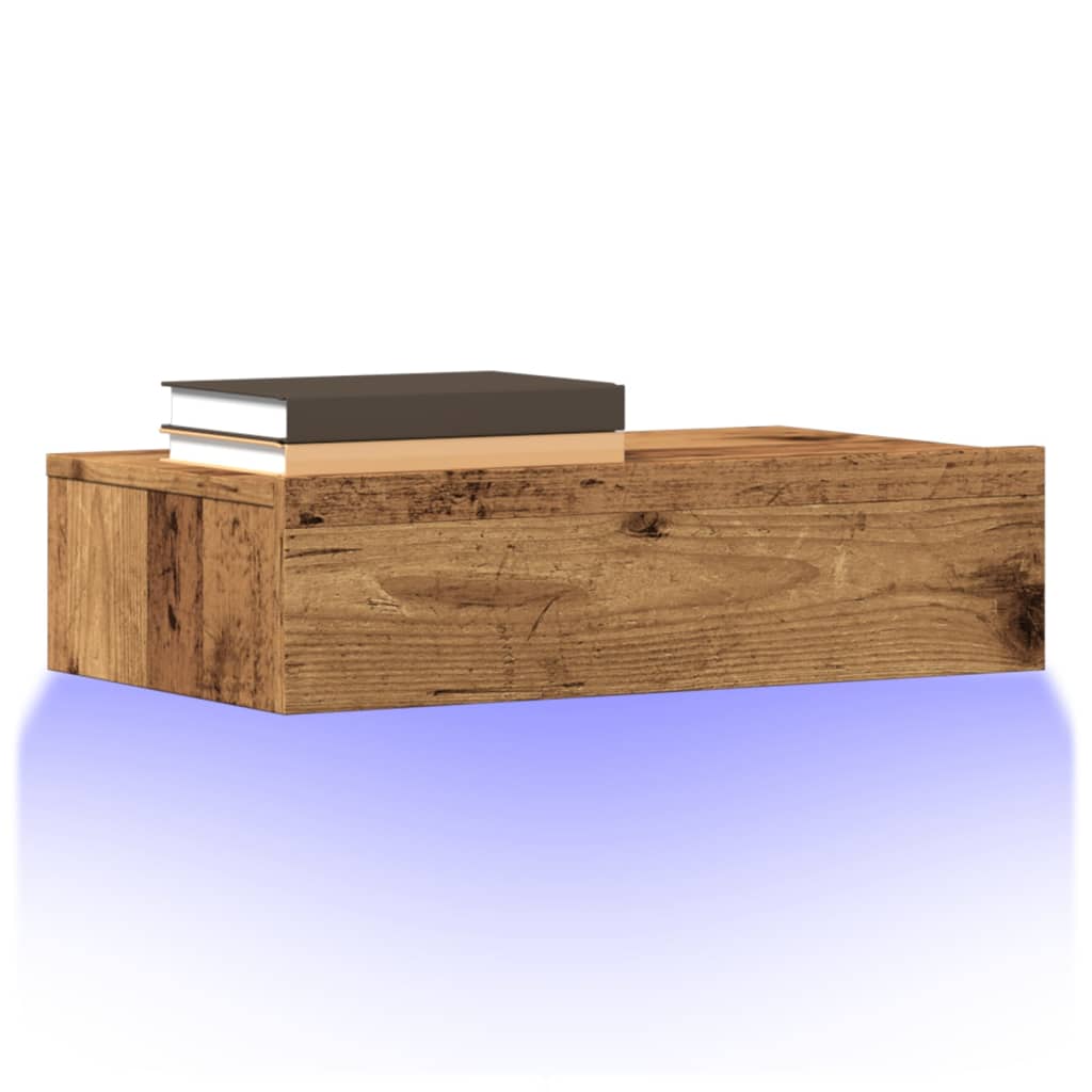 Tv-Benker Med Led-Lys 2 Stk Gammelt Tre 60X35X15,5 Cm