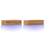 Tv-Benker Med Led-Lys 2 Stk Artisan Eik 60X35X15,5 Cm