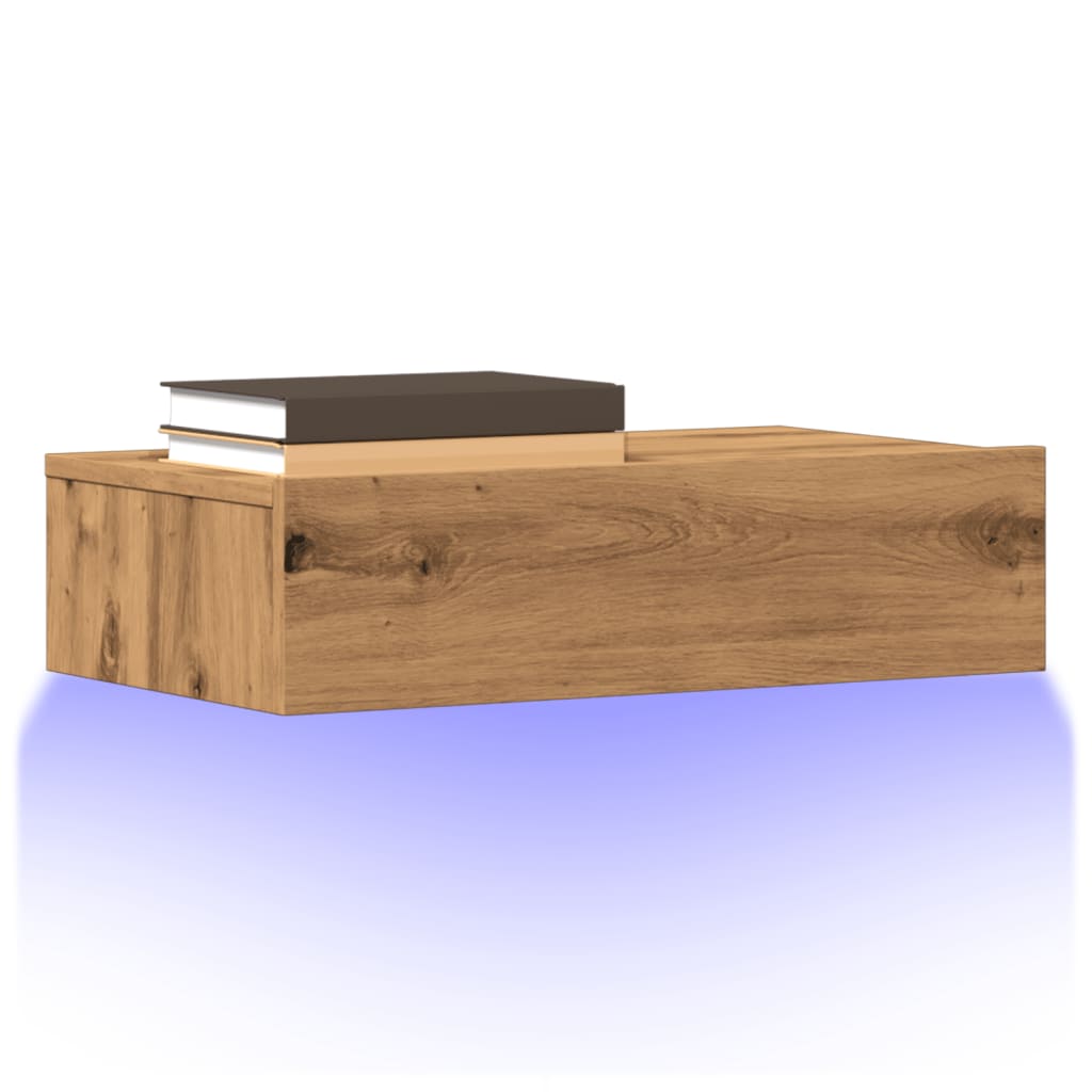 Tv-Benker Med Led-Lys 2 Stk Artisan Eik 60X35X15,5 Cm