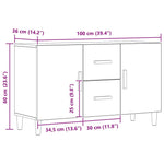 Skjenk Artisan Eik 100X36X60 Cm Konstruert Tre