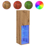 Tv-Benker Med Led-Lys 2 Stk Artisan Eik 30,5X30X102 Cm