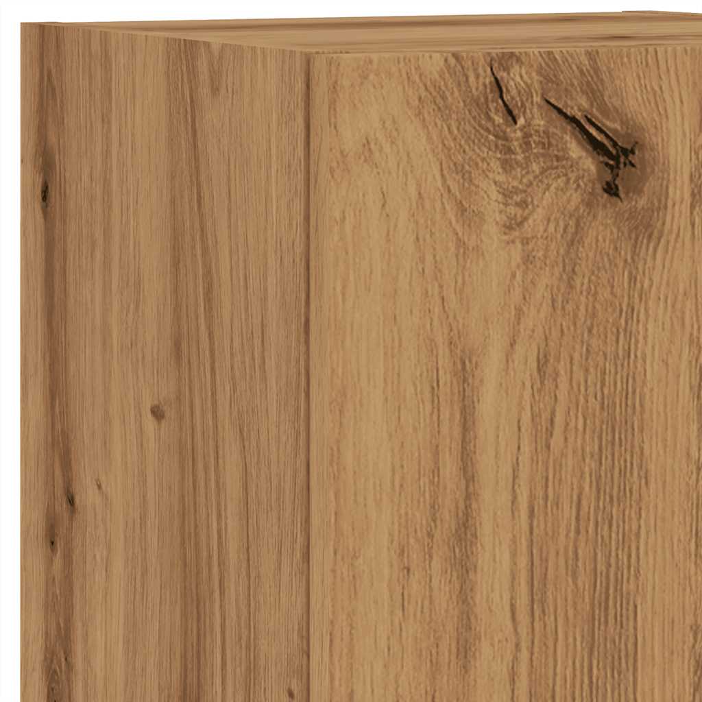 Tv-Benker Med Led-Lys 2 Stk Artisan Eik 30,5X30X102 Cm