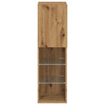 Tv-Benker Med Led-Lys 2 Stk Artisan Eik 30,5X30X102 Cm